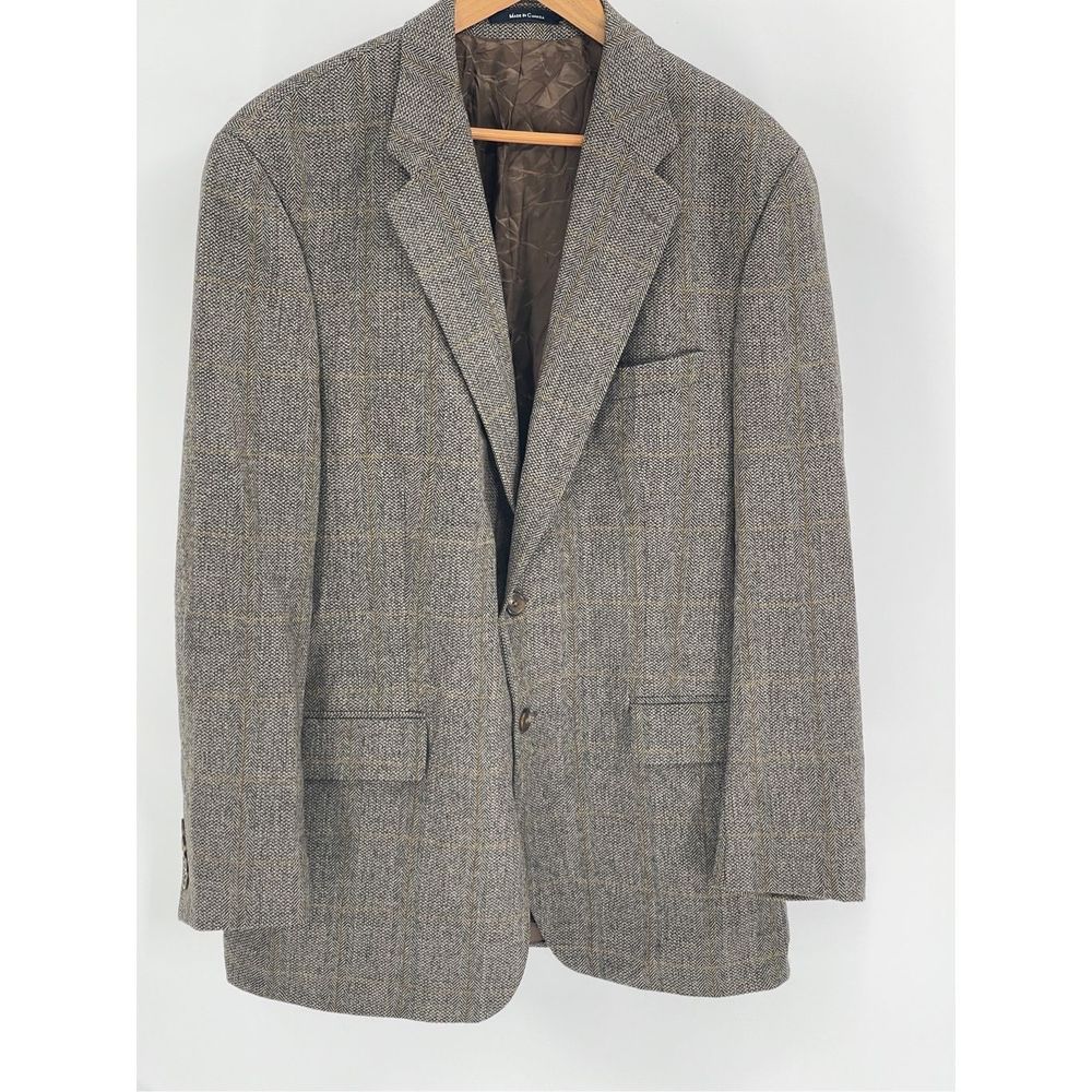 Ralph Lauren Wool Blazer Sport Coat Men's Size 44‎ T Brown Gray